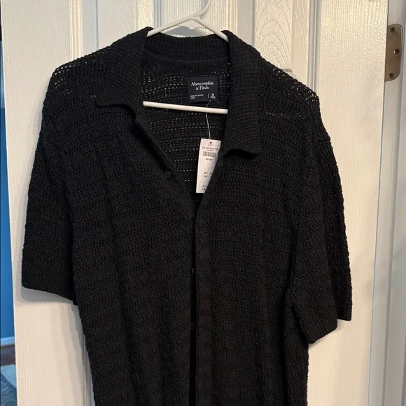 Abercrombie & Fitch Black Knit Short-Sleeve Cardigan - Picture 1 of 5